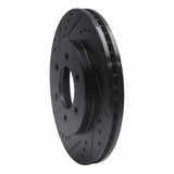 R1 02-06 Ford Expedition Front Left Drilled & Slotted Black Brake Rotor