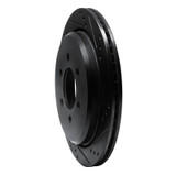 R1 02-06 Ford Expedition Rear Right Drilled & Slotted Black Brake Rotor