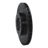R1 90-04 Mitsubishi Montero Sport (USA/Canada) Front Right Drilled & Slotted Black Brake Rotor