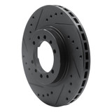 R1 90-04 Mitsubishi Montero Sport (USA/Canada) Front Left Drilled & Slotted Black Brake Rotor