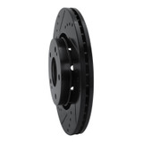 R1 09-15 Mitsubishi Lancer Front Right Drilled & Slotted Black Brake Rotor