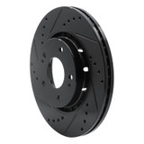 R1 09-15 Mitsubishi Lancer Front Left Drilled & Slotted Black Brake Rotor