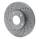 R1 04-13 Mazda 3 Front Left Drilled & Slotted Silver Brake Rotor