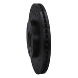R1 04-12 Mitsubishi Eclipse Front Right Drilled & Slotted Black Brake Rotor