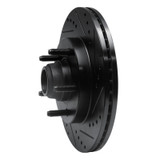 R1 00-04 Ford F-150 RWD Front Right Drilled & Slotted Black Brake Rotor