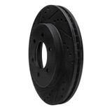 R1 99-07 Ford E-350 Econoline Club Wagon Rear Left Drilled & Slotted Black Brake Rotor