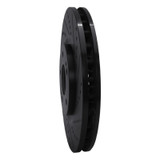 R1 03-06 Mitsubishi Lancer Front Right Drilled & Slotted Black Brake Rotor