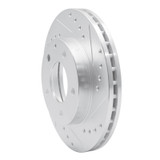 R1 93-03 Ford Probe Front Right Drilled & Slotted Silver Brake Rotor