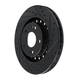 R1 93-99 Dodge STEALTH Front Right Drilled & Slotted Black Brake Rotor