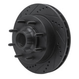 R1 99-02 Ford F-250 2WD (Super Duty) Front Left Drilled & Slotted Black Brake Rotor