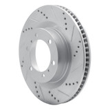 R1 10-24 Lexus GX460 Front Right Drilled & Slotted Silver Brake Rotor