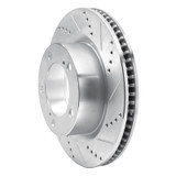 R1 08-21 Lexus LX570 Front Right Drilled & Slotted Silver Brake Rotor