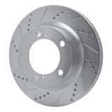 R1 08-21 Lexus LX570 Front Left Drilled & Slotted Silver Brake Rotor