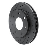 R1 97-04 Ford F-250 4WD (Excl Super Duty) Front Left Drilled & Slotted Black Brake Rotor