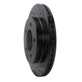 R1 97-04 Ford F-150 4WD Front Right Drilled & Slotted Black Brake Rotor