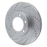 R1 03-09 Lexus GX470 Front Left Drilled & Slotted Silver Brake Rotor