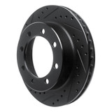 R1 95-99 Ford F-250 4WD (Excl Super Duty) Front Left Drilled & Slotted Black Brake Rotor