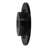 R1 07-15 Infiniti G35 Rear Right Drilled & Slotted Black Brake Rotor