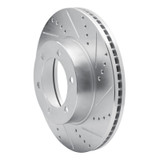 R1 00-07 Toyota SEQUOIA Front Right Drilled & Slotted Silver Brake Rotor