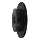 R1 93-01 Infiniti Q45 Rear Right Drilled & Slotted Black Brake Rotor