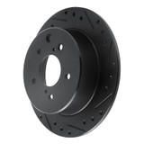 R1 90-96 Infiniti Q45 Rear Right Drilled & Slotted Black Brake Rotor