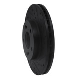 R1 90-97 Infiniti Q45 Front Right Drilled & Slotted Black Brake Rotor