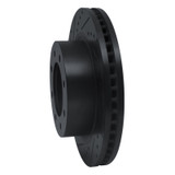 R1 12-21 Nissan NV1500 Front Left Drilled & Slotted Black Brake Rotor