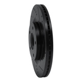 R1 11-19 Nissan Juke Front Right Drilled & Slotted Black Brake Rotor