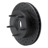 R1 86-88 Ford Bronco Front Left Drilled & Slotted Black Brake Rotor