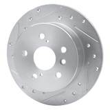 R1 07-12 Lexus ES350 Rear Left Drilled & Slotted Silver Brake Rotor