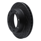 R1 80-94 Ford F-250 4WD (Excl Super Duty) Front Left Drilled & Slotted Black Brake Rotor