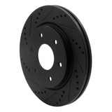 R1 05-07 Infiniti QX56 Front Left Drilled & Slotted Black Brake Rotor