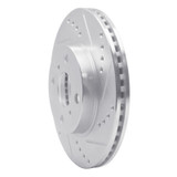 R1 06-19 Scion IQ Front Right Drilled & Slotted Silver Brake Rotor