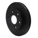 R1 04-05 Infiniti QX56 Front Right Drilled & Slotted Black Brake Rotor