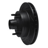 R1 73-93 Ford E-150 Econoline Front Left Drilled & Slotted Black Brake Rotor