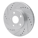 R1 04-09 Toyota Prius Front Left Drilled & Slotted Silver Brake Rotor