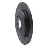 R1 05-19 Ford Freestyle Rear Right Drilled & Slotted Black Brake Rotor