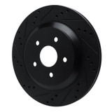 R1 04-07 Ford Freestar Rear Left Drilled & Slotted Black Brake Rotor