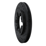 R1 82-85 Nissan 720 Datsun Front Right Drilled & Slotted Black Brake Rotor