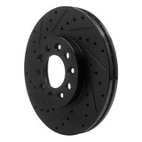 R1 99-03 Ford Windstar Front Left Drilled & Slotted Black Brake Rotor