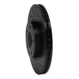 R1 13-25 Nissan Altima Front Right Drilled & Slotted Black Brake Rotor