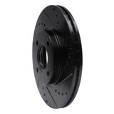 R1 14-23 Ford Fiesta (USA/Canada) Front Right Drilled & Slotted Black Brake Rotor