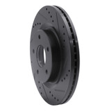 R1 07-13 Nissan Altima Front Right Drilled & Slotted Black Brake Rotor