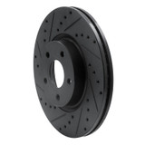 R1 04-19 Ford C-MAX Front Left Drilled & Slotted Black Brake Rotor