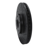 R1 03-05 Nissan Maxima Front Right Drilled & Slotted Black Brake Rotor