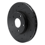 R1 12-18 Ford C-MAX Front Left Drilled & Slotted Black Brake Rotor