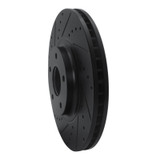 R1 03-05 Nissan Maxima Front Left Drilled & Slotted Black Brake Rotor