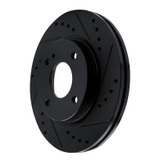 R1 11-19 Ford Fiesta (USA/Canada) Front Right Drilled & Slotted Black Brake Rotor