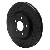 R1 09-10 Ford Taurus SHO Front Left Drilled & Slotted Black Brake Rotor