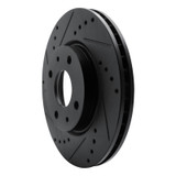 R1 08-11 Ford Focus Front Left Drilled & Slotted Black Brake Rotor